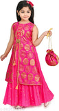Sleeveless silk printed net gown for beautiful girls, aged 18 months to 7 years, originating from India