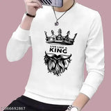 Men's long-sleeved poly-cotton blend t-shirt with printed design, sleek and stylish