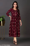 Soft rayon kurti for pregnant women, designer long sleeves, printed combo - Aishani's Voguish Kurtis, India