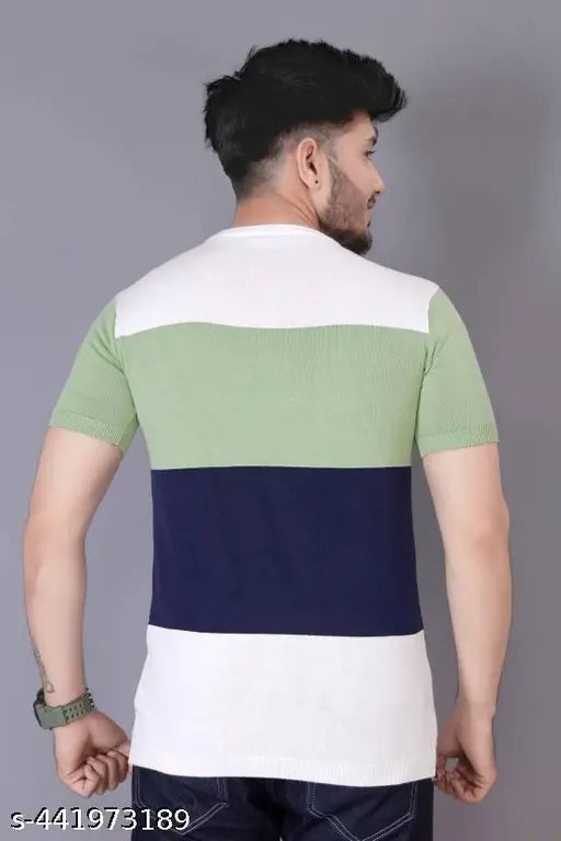 Men's self-design cotton t-shirt (L), short sleeves, made in India