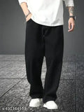 Black cotton baggy pants men's casual wear