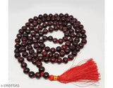 Wooden combo mala set: Rudraksha, Lal Chandan, Vaijayanti & Tulsi malas (108), red scent, slip-on closure, India origin