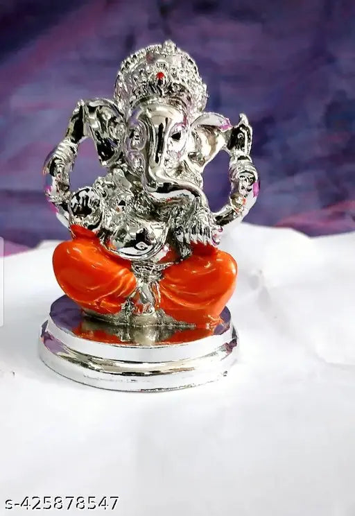 Handcrafted Ganesh statue, 5cm tall, Indian religious art for home decor and vehicle display