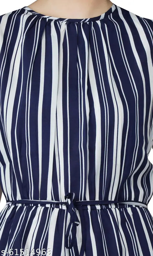 XL/XXL printed net polyester sleeveless ladies play suitjumpsuit, vibrant stripes on display
