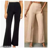 Professional style western trousers for women and girls, black fabric, pack of 2, for casual or party wear
