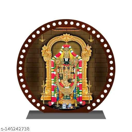 Multicolor acrylic Tirupati Balaji idol for car dashboard or home decor, spiritual gift item with attractive design and divine look