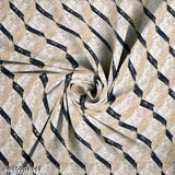 Cotton geometric printed, superfine elastic fitted bedsheets with 2 pillow covers, ideal for summer - perfect fit on mattresses 4-7 inches high