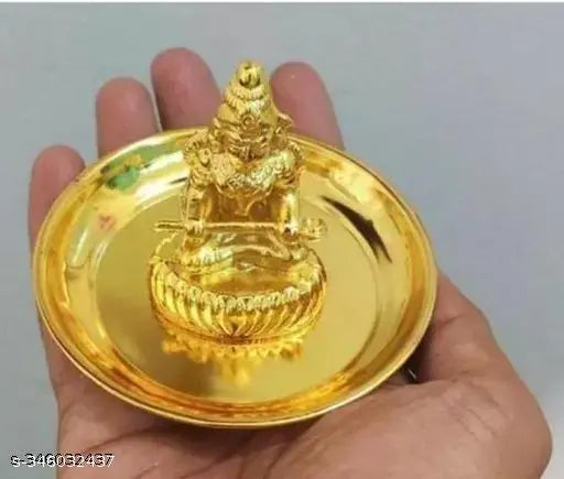 Brass Annapurna Mata idol, Indian Goddess of Food statuette for home & kitchen decor, 5cm x 3cm x 4cm size