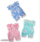 Green, pink, blue wool winter dungaree set (3-pcs combo) for babies, hand and machine washable