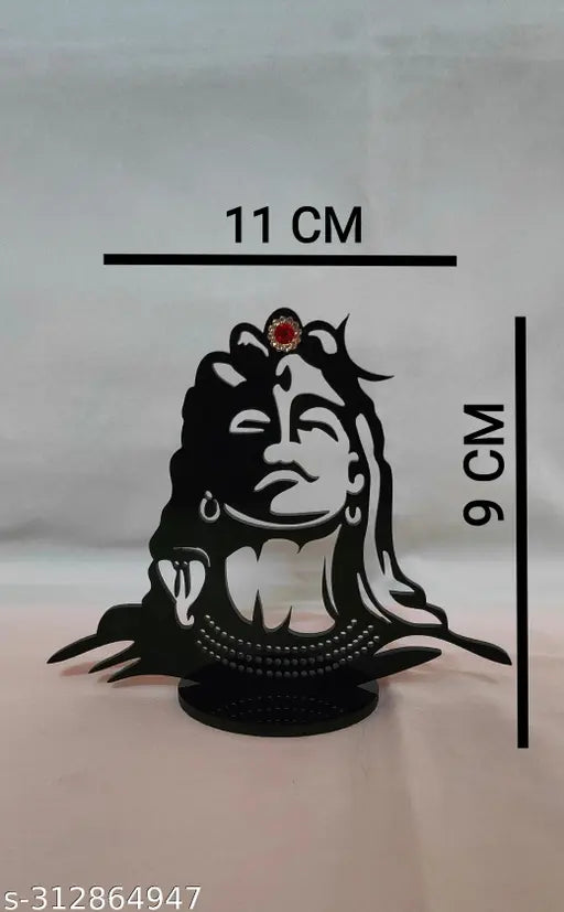 Plastic automobile showpiece: Car dash board pooja statue, Indian-made idol for personalizing vehicle interiors (10cm x 10cm x 0.5cm)