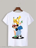 Ash Pikachu printed polycotton t-shirt, short sleeves, round neck, S, M, L, XL, XXL
