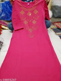 Womens long-sleeve pink woollen kameez