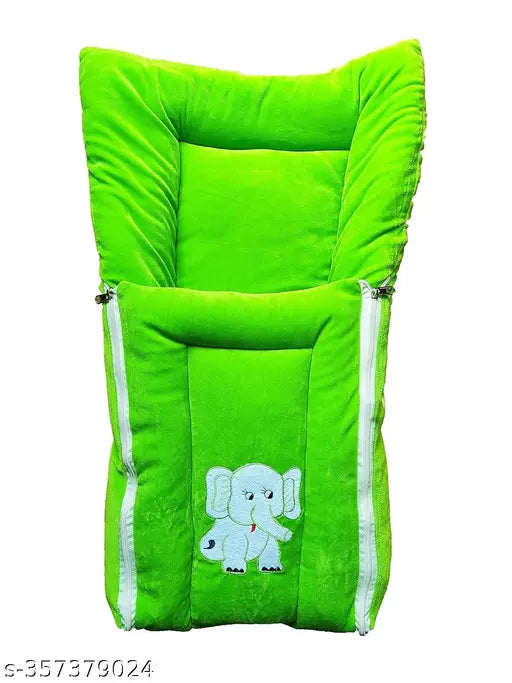 Velvet sleeveless baby sleeping bag with embroidered net for new born to 9 months co-sleeping, unisex portable bassinet, India origin