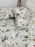 Double cotton, 210TC supersoft elastic fitted bedsheets & 2 pillow covers by LAYNORA HOME - geometrical abstract design for King (78x72+10) mattress