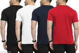 Multicolor cotton blend men's round neck half sleeve T-shirts (pack of 4) - versatile casual wear for everyday use, exercise, or outings