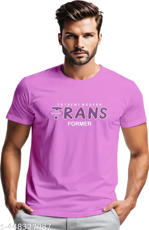 Cotton blend men's round neck t-shirt combo in red, gray, blue, sky, peach, pink. Comfortable fit and easy care for everyday wear