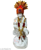 White poly resin Sai Amrut Sai Baba Murti 6 inch decorative god idol, great gifting option for home or office