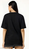 Women's large pure cotton trendy sequin T shirt with glittering heart design and baggy fit, loose long