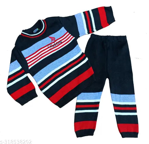 Woolen solid-colored sweaters for toddlers (12-5 years), Indian origin, long sleeves for boys and girls