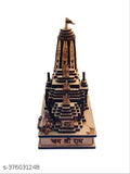 Small wooden 3D Ayodhya Temple figurine, Shri Ram Mandir for home or car dashboard, handcrafted in India (10cm x 11cm x 5cm)