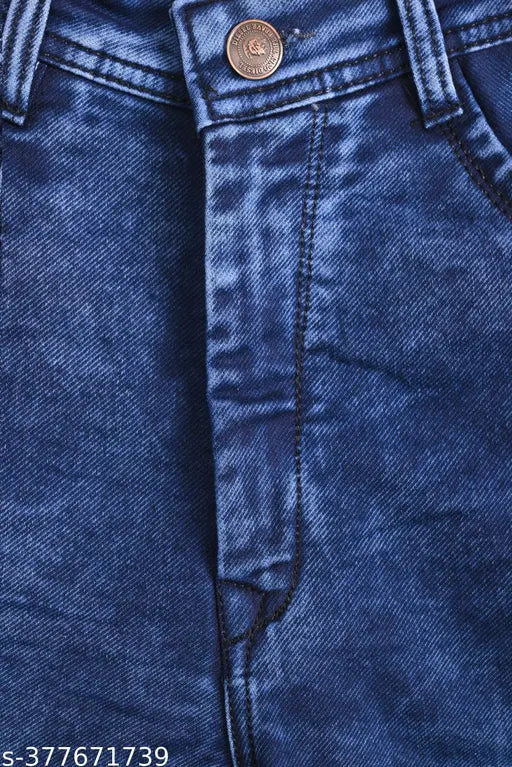 Blue denim men's casual jeans pants, regular fit, comfortable for daily wear & versatile