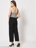 Trending Lycra sleeveless embellished net jumpsuit for women's western wear, printed in India