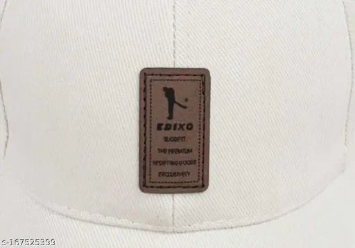 White cotton baseball cap combo, striped and embroidered design for men & boys. Sporty trendy Ediko caps." (107 characters)