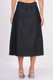Women's and girls' solid denim black skirts (Size 28-40), Indian-made denim fashion for all ages