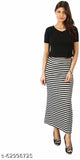 Black and white long skirt for women
