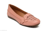 Pink synthetic striped Valorem women's casual ballies for outdoor fashion - durable slip-on shoes, India