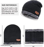 Unisex winter knitted beanie cap, black