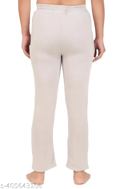 Beige women's pajama track pants for nightwear loungewear