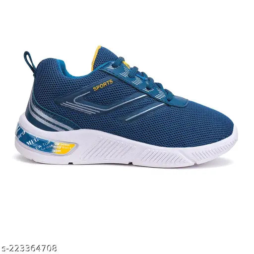 Blue and white Bersache kids' sneakers, low-top with a velcro closure