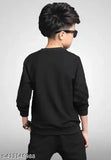 Sarte Fashion Boys Black Cotton Stylish Printed T-shirt