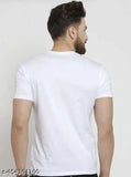 White half-sleeve Life Line G polyester t-shirt for men and boys, featuring a printed net pattern