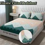 Soft glace cotton checked bedsheet & pillow covers (180TC), ideal for summer, elastic fitted double size (78x72 inches) with neat finish