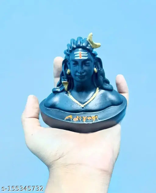 Black Rudraksha Mala Adiyogi Shiva Statue for Pooja & Gift, Religious Idol for Home & Office Decor (ADIYOGI JI)