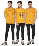 Cotton blend round neck T-shirt by Shaun, printed pattern, short sleeves [S: 37in x 25in]