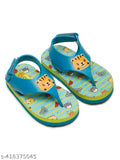 Purple flip flops with tiger print design