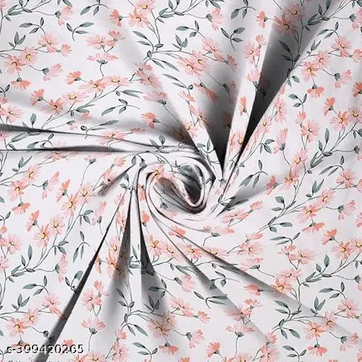 White cotton floral fitted bedsheets (2 pillow covers), ideal for summer, superfine quality