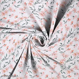 White cotton floral fitted bedsheets (2 pillow covers), ideal for summer, superfine quality