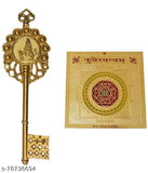 Metal Kuber Kunji Yantra and Kuber Yantra combo set for wealth and financial gain, Indian origin