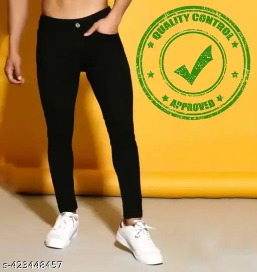 Black denim men's jeans, regular & relaxed fit, stylish straight-leg black pants for both casual and formal wear. #blackjeans #denim #menjeans #slimfit #latestfashion #plainblackjeans #blackdenimpants #India