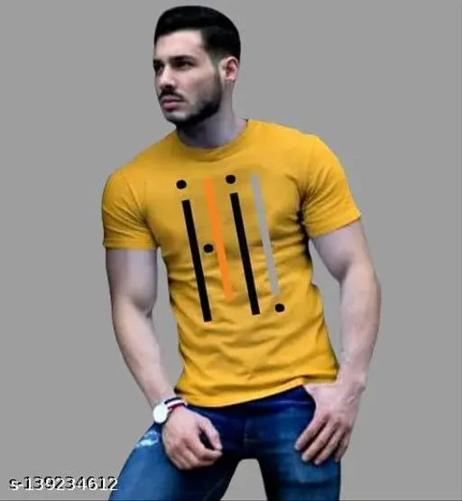 Striped cotton blend men's half-sleeve round neck t-shirt, stylish and trendy, new design from India