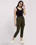 Green stretchy jogger pants, combo for girls, pack of 2 pc