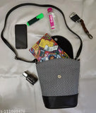 A colorful sling bag with cross-body straps, multiple pockets and compartments. A trendy fashion accessory