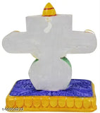 Multicolor ceramic Real Craft Lord Jagannath Statue for car dashboard pooja, 9cm (Indian decorative showpiece)