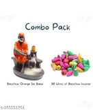 Orange PARTH Sai baba smoke fountain with 30 incense cones, back-flow waterfall design
