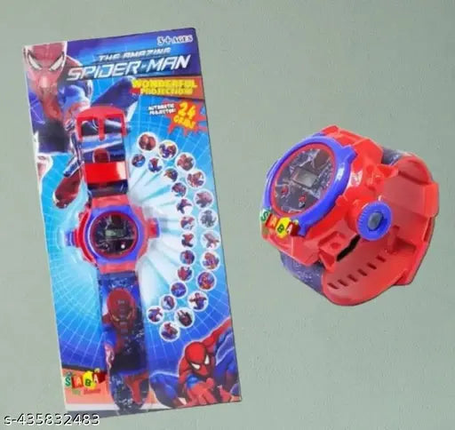 Red digital watch with kid-friendly design, suitable for boys and girls