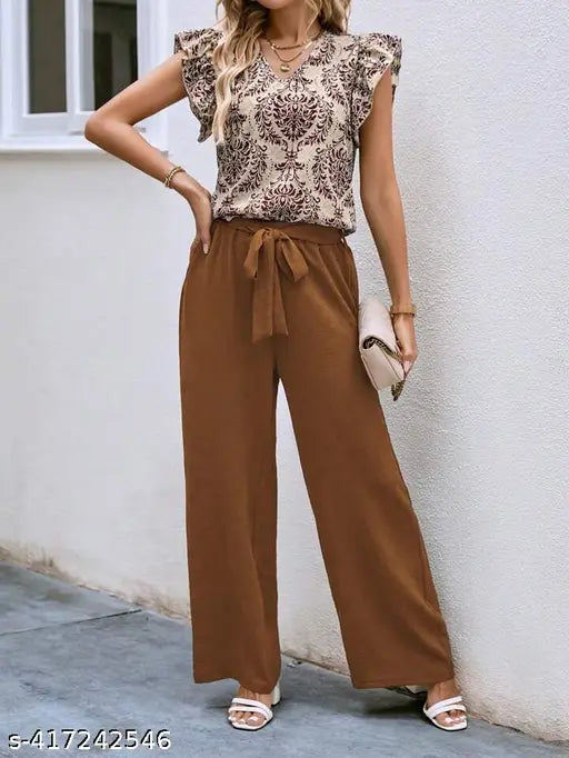 Lycra printed net jumpsuit for women, comfortable and feminine